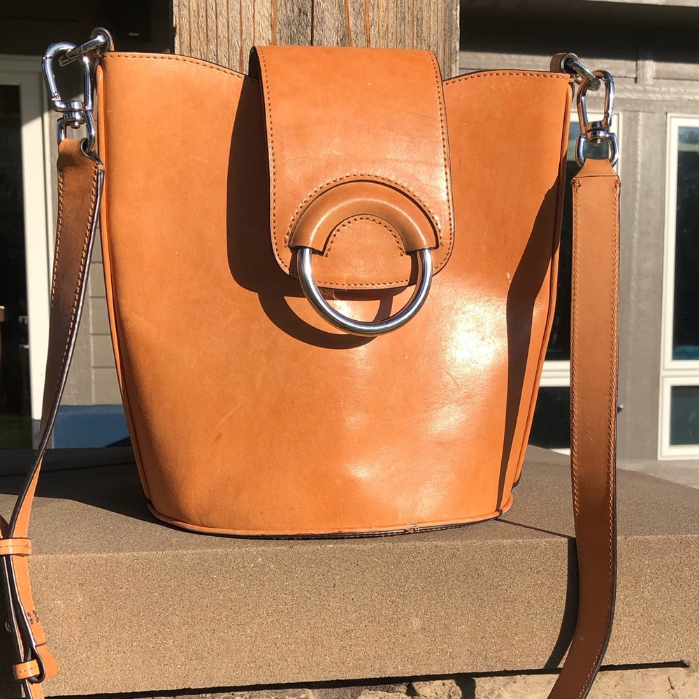 Leather bucket bag